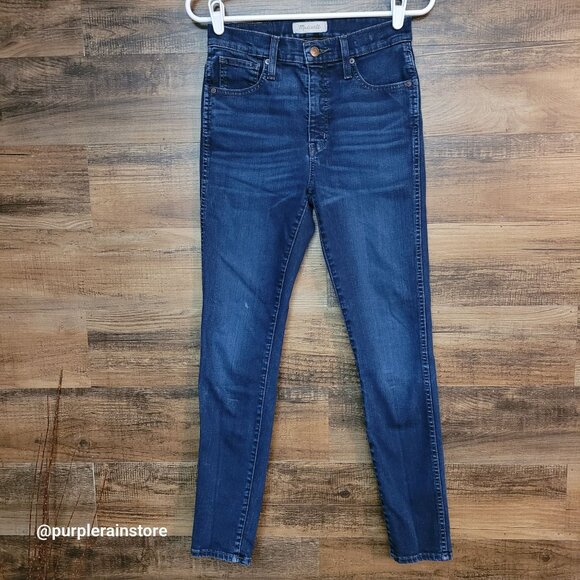 Madewell Jeans 26 Skinny 10" High Rise Hayes Wash F4684 Tummy Control Stretch - Picture 1 of 13